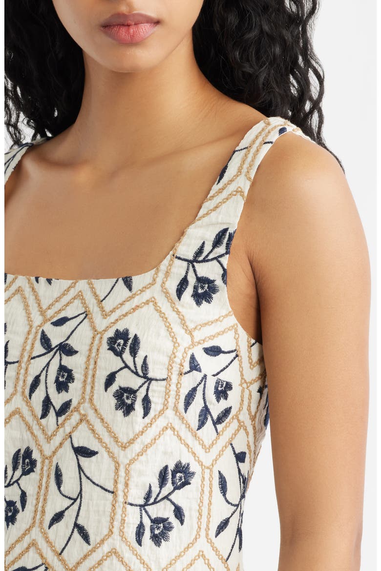 Embroidered Minidress, Alternate, color, CREAM MULTI