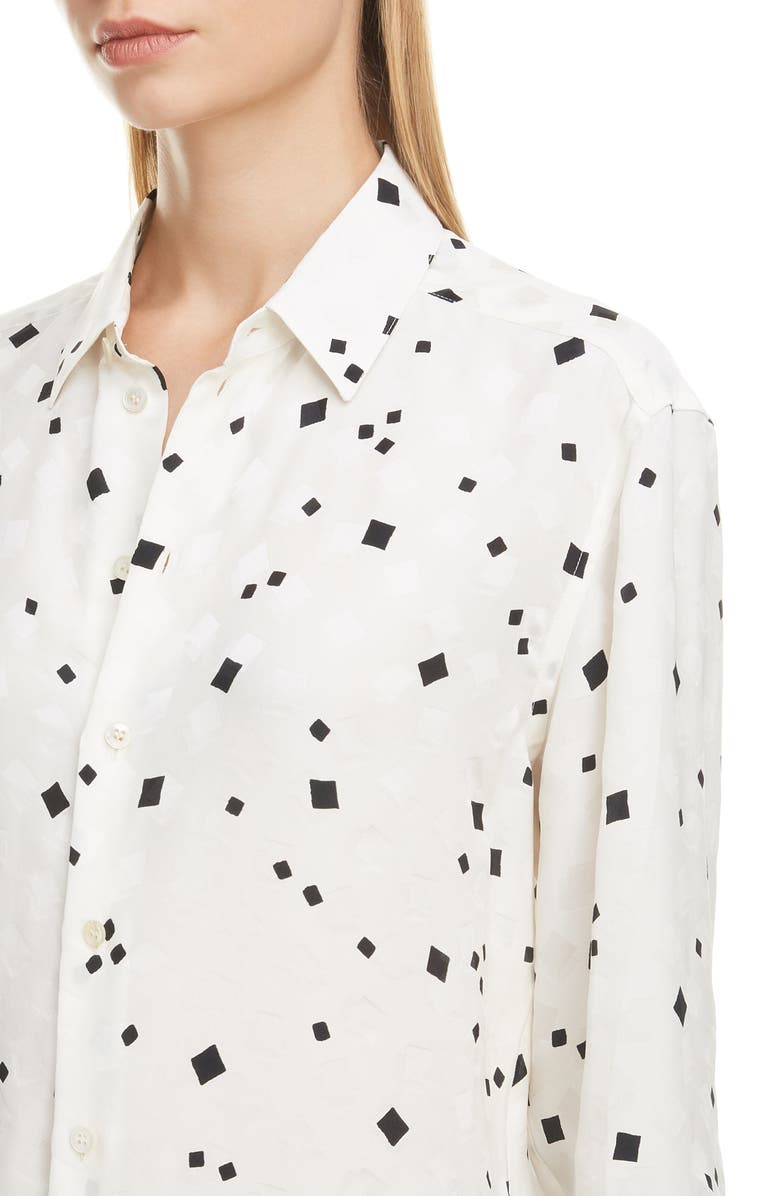 Saint Laurent Square Dot Jacquard Shirt, Alternate, color, 