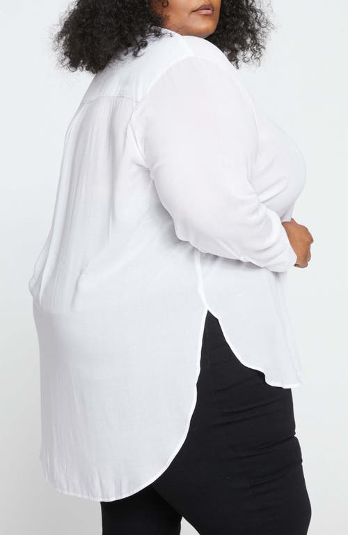 Universal Standard Toni High-low Button-up Tunic In White