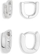 NORDSTROM RACK Set of 2 Inset Hoop Earrings