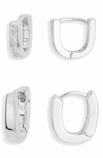 Set of 2 Inset Hoop Earrings