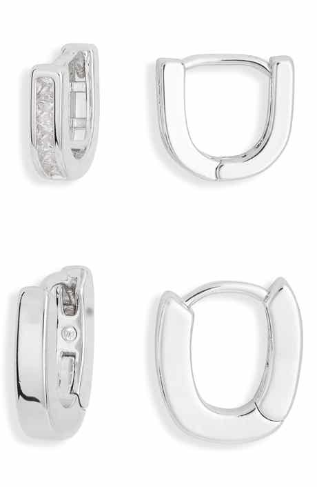 NORDSTROM RACK Set of 2 Inset Hoop Earrings