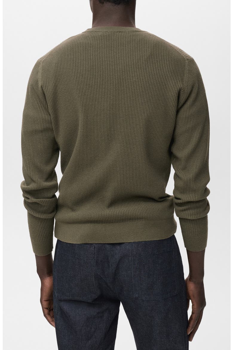 Regular Fit Crewneck Rib Sweater, Alternate, color, OLIVE GREEN