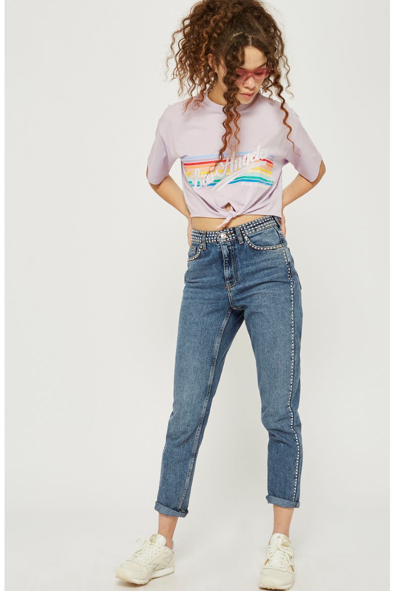 LA Rainbow Stripe T-Shirt, Alternate, color, LILAC