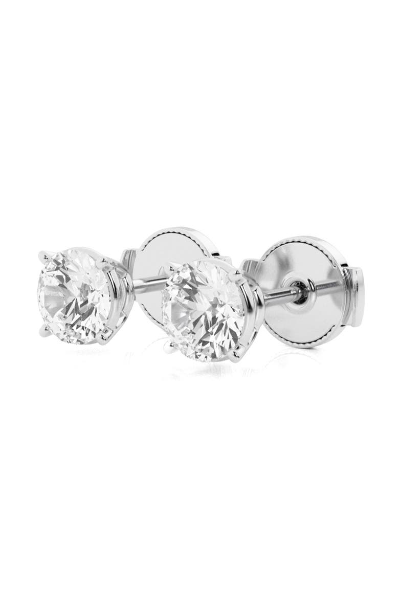 Solitaire Diamond Stud Earrings, Alternate, color, WHITE
