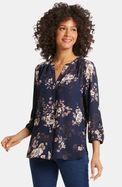 Nydj Pintuck Blouse In Blue