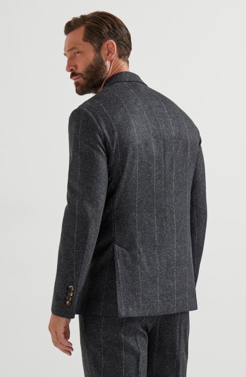 Brunello Cucinelli Chalk Stripe Blazer In Animal Print
