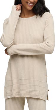 Barefoot Dreams® CozyChic® Ultra Lite® Textured Ribbed Button Sweater