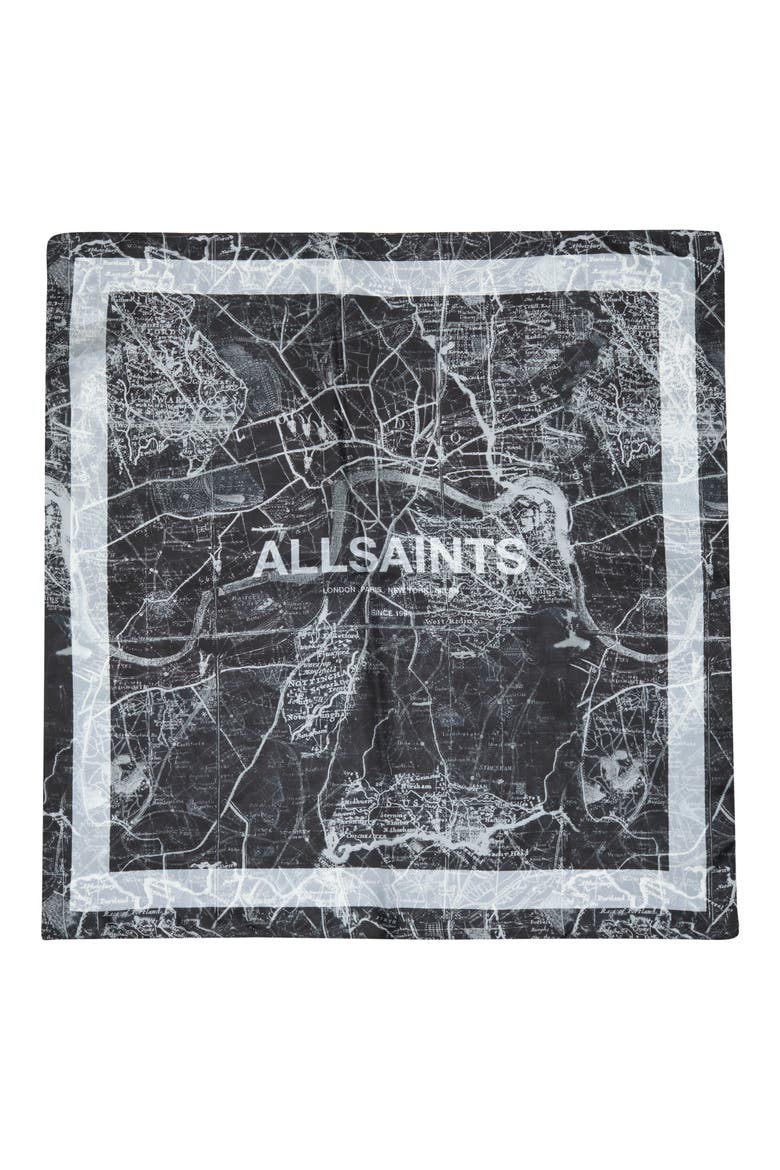 Gianna Silk Square Scarf, Alternate, color, BLACK