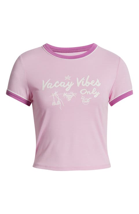 Ringer Crop Graphic Baby Tee