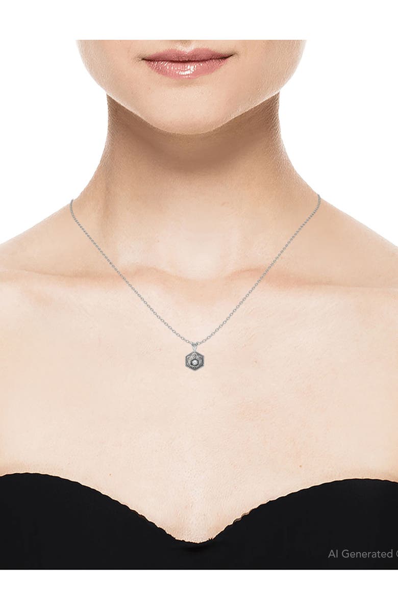 Bliss Diamond Solitaire EX3 Lab Grown Diamond Vintage Pendant 14K Gold 17.65mm, Alternate, color, 