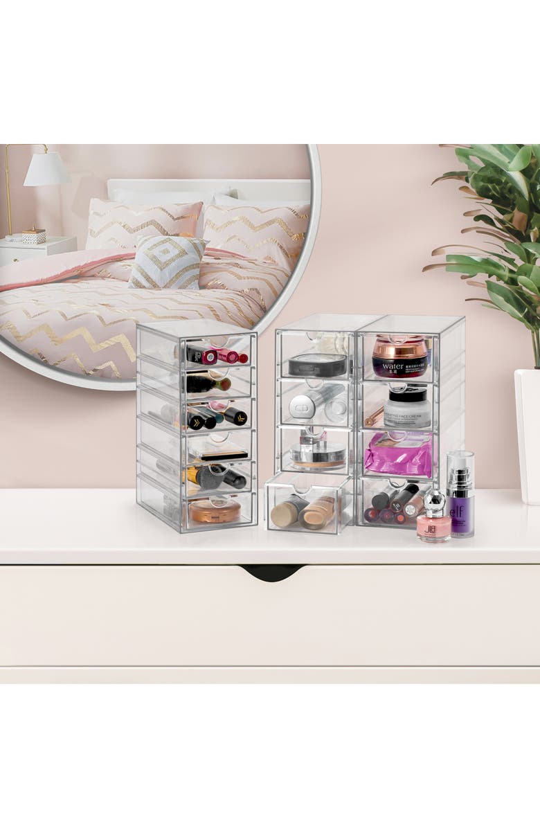 SORBUS 7-Drawer Acrylic Organizer, Alternate, color, Clear