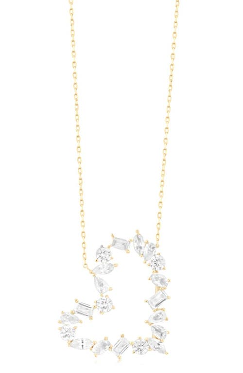 Shymi Mixed Cubic Zirconia Open Heart Pendant Necklace In Gold