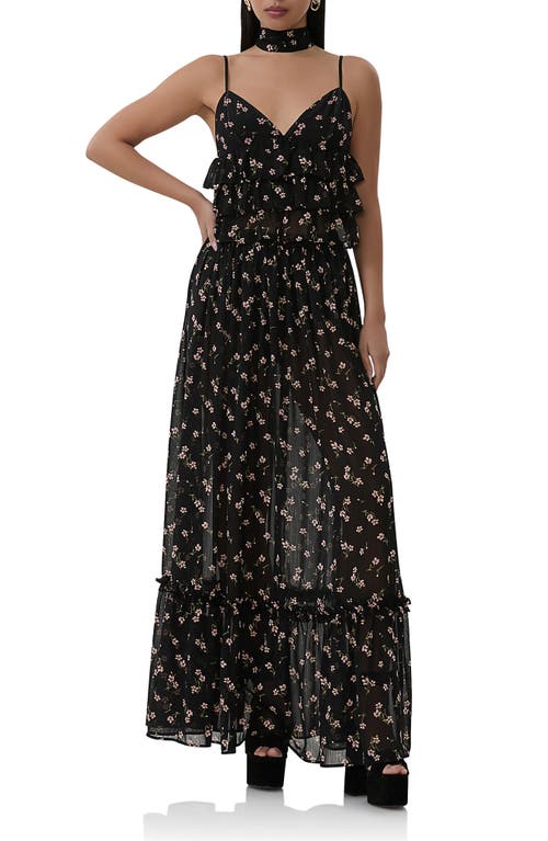 AFRM AFRM ALLEGRA FLORAL SEMISHEER CHIFFON MAXI SKIRT