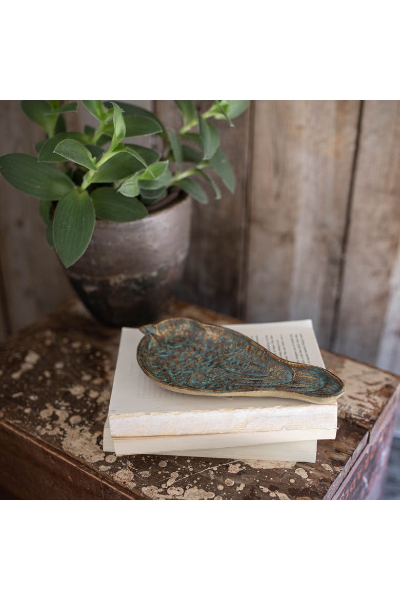 Abeline Patina Antique Trinket Tray Holder, Alternate, color, Blue