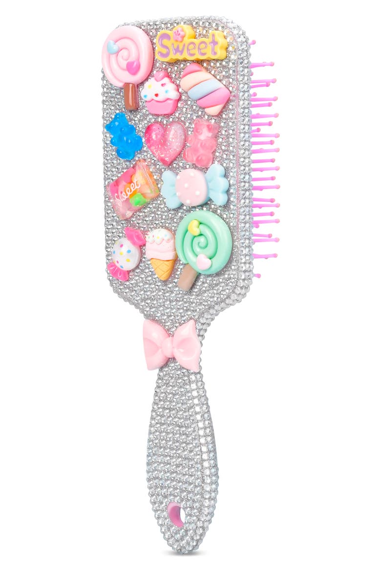Kids' Charming Rhinestone Paddle Brush, Alternate, color, PINK MULTI