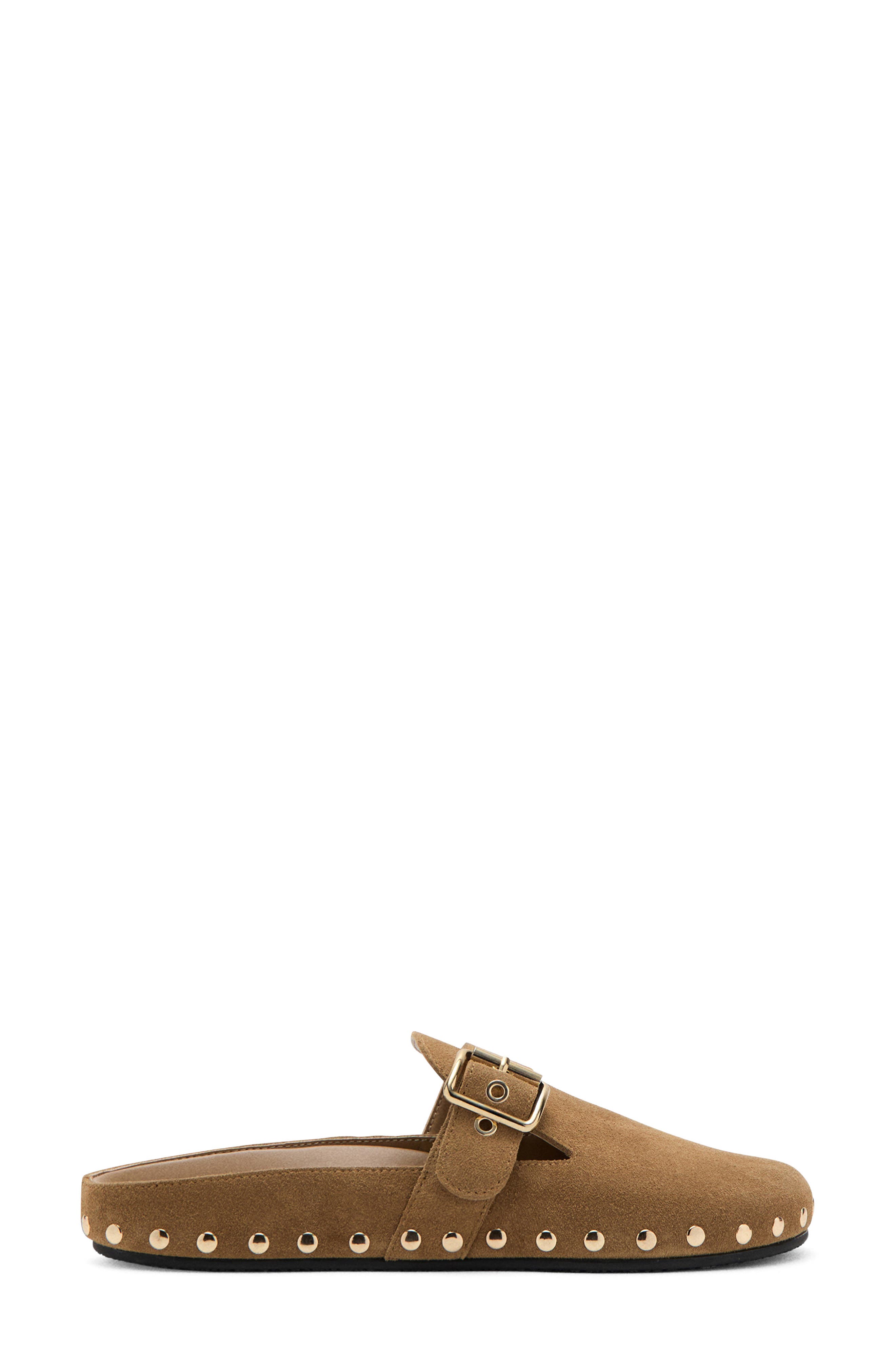 MANGO Studded Leather Mule, Alternate, color, Sand