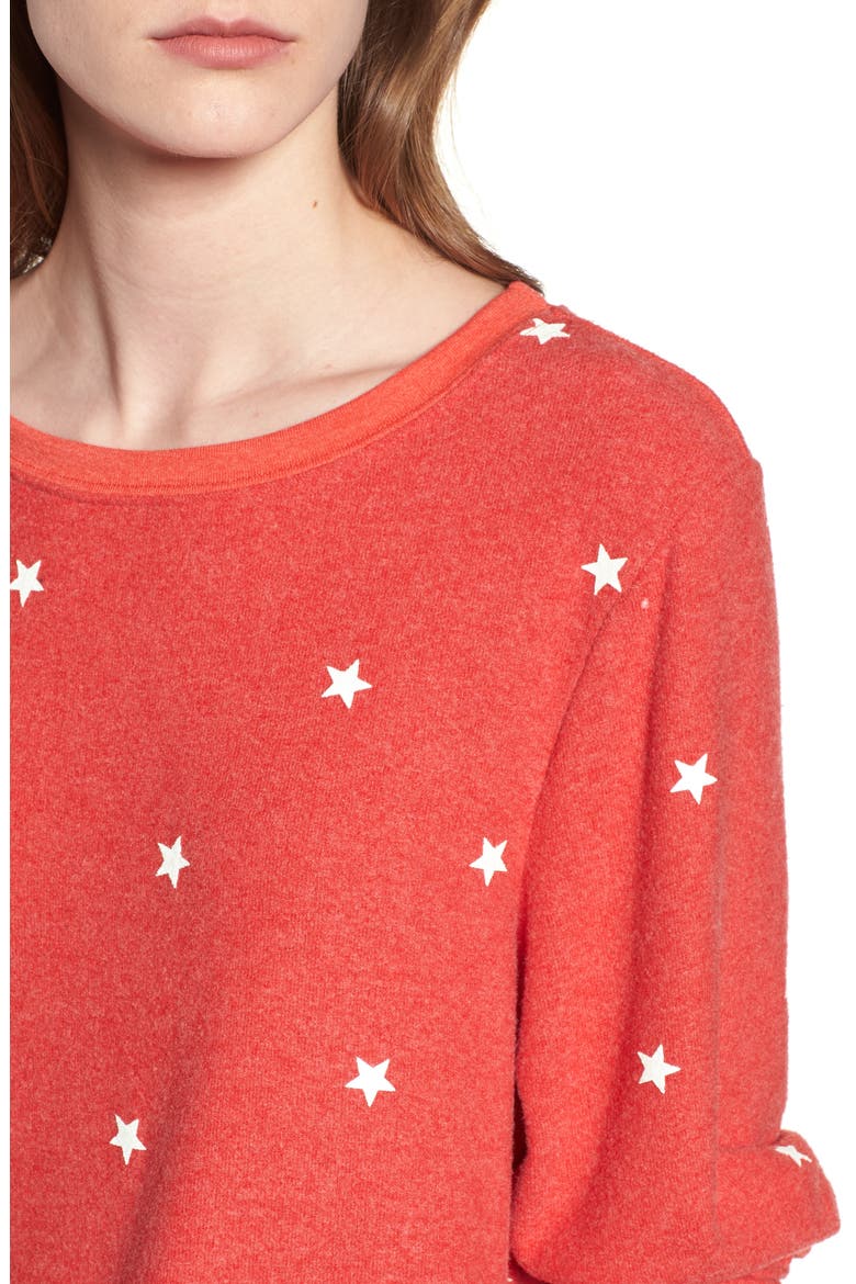 Star Baggy Beach Pullover, Alternate, color, HOT LIPSTICK