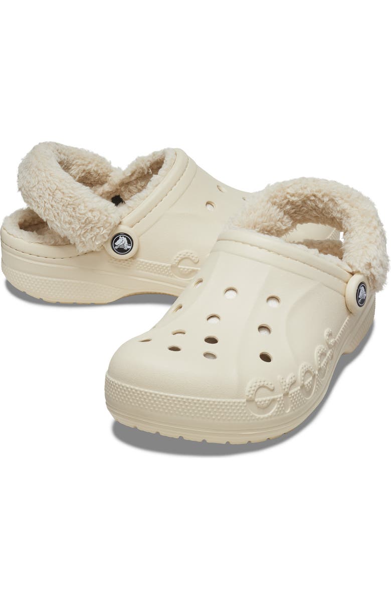 CROCS Baya Faux Fur Lined Clog, Alternate, color, Winter White