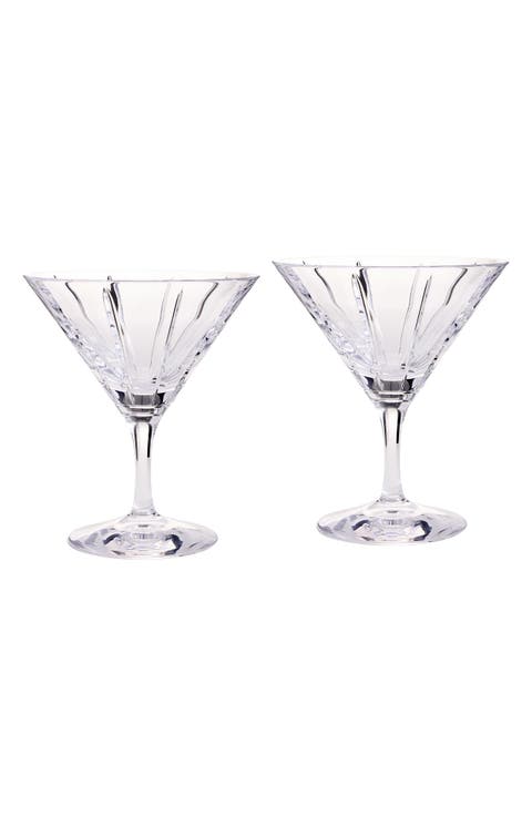 x Vera Wang Luxe Graphite Set of 2 Crystal Martini Glasses