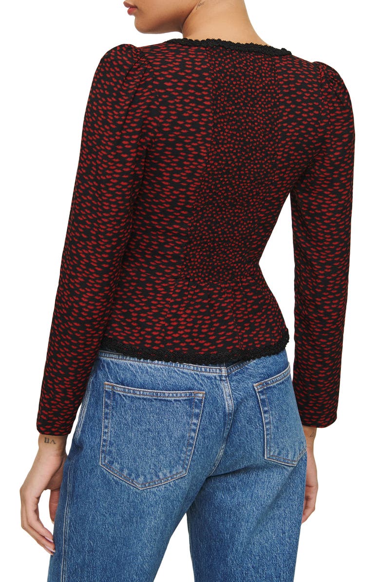 Reformation Nikky Lace Trim Top, Alternate, color, 