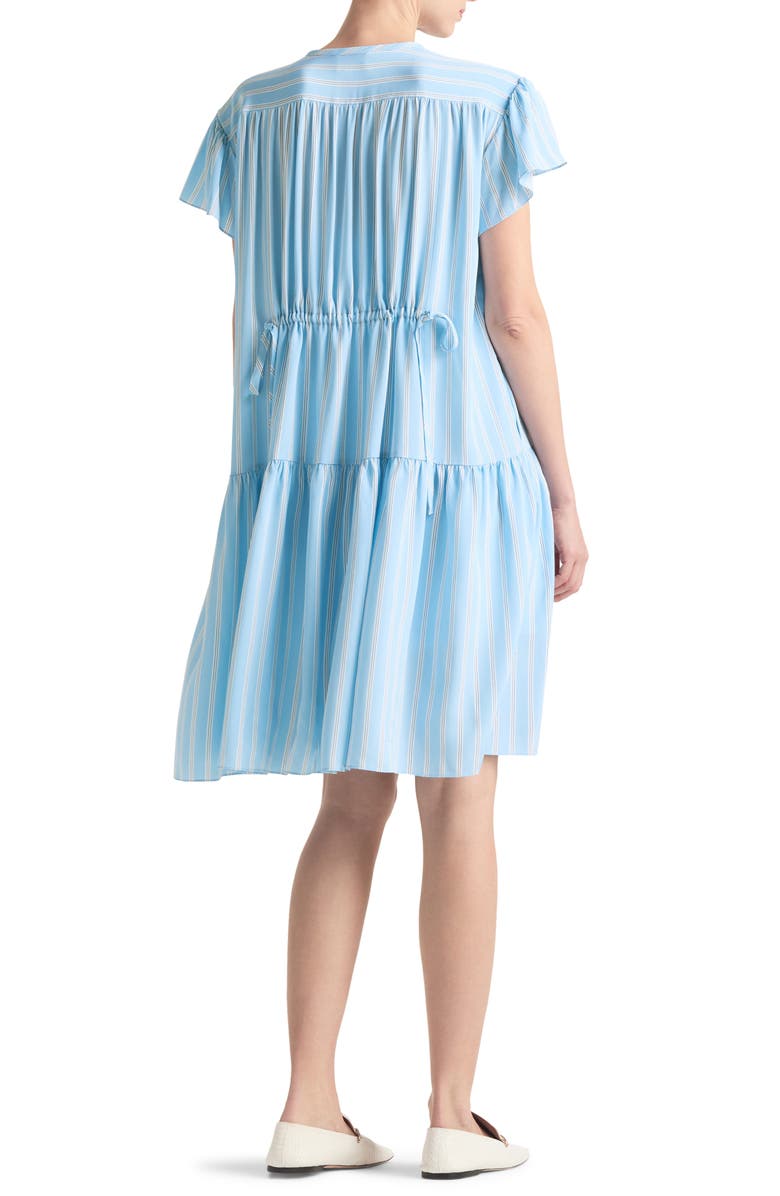 ST. JOHN Stripe Silk Crepe de Chine Shift Dress, Alternate, color,