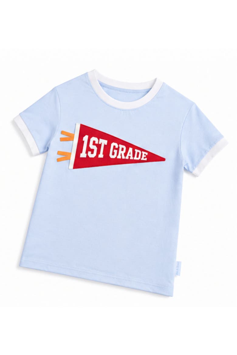 1st Grade Crewneck T-Shirt, Alternate, color, Blue/Red/Orange/White