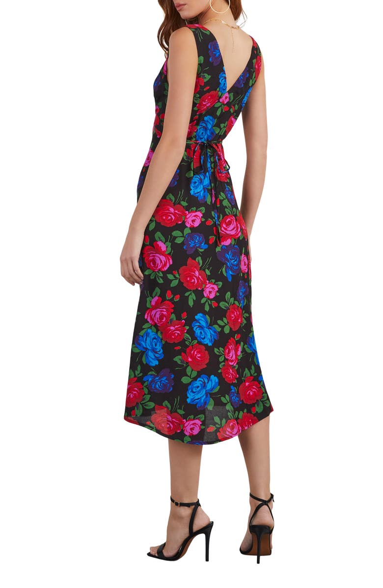 VICI Collection Robbie Floral Sleeveless Satin Midi Dress, Alternate, color, 