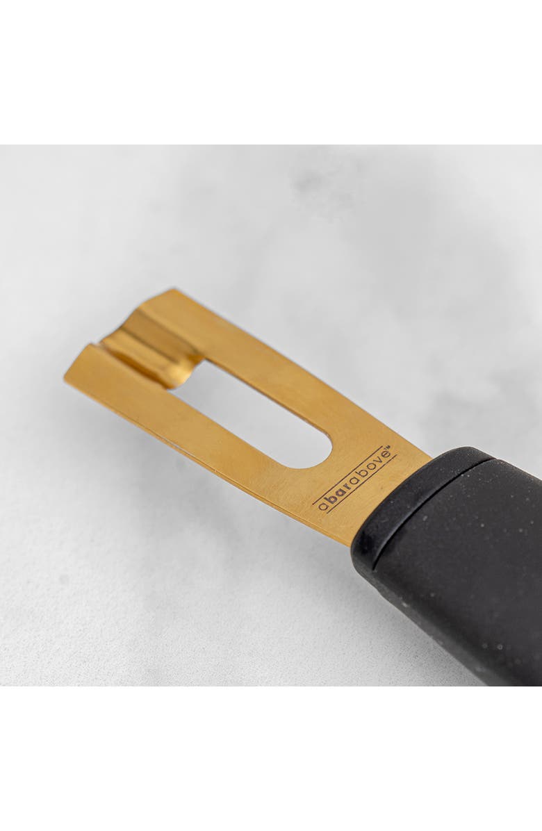 A Bar Above Gold Channel Knife, Black Handle, Alternate, color, Gold