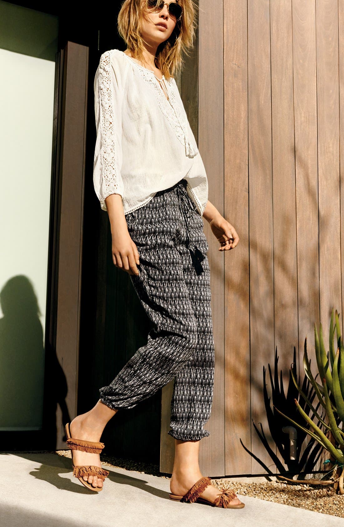 Joie 'Pippa' Fringe Slide Sandal, Alternate, color, 