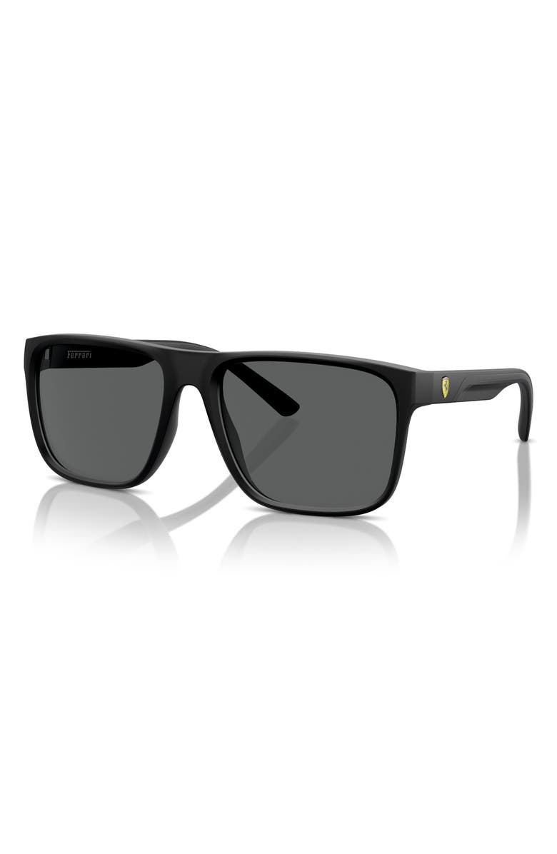 Scuderia Ferrari 59mm Square Sunglasses, Alternate, color, Matte Black