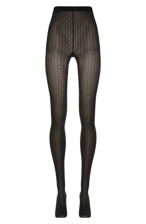 Wolford Mosaic Jacquard Tights In Black