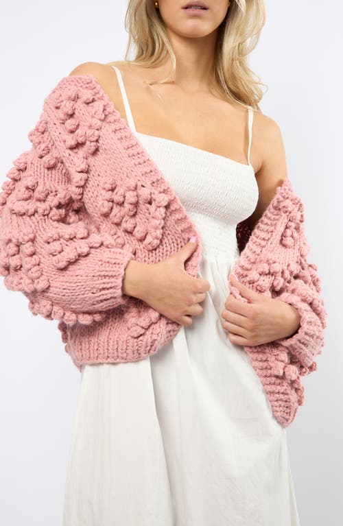 Viens Avec Moi Popcorn Cardigan In Pink