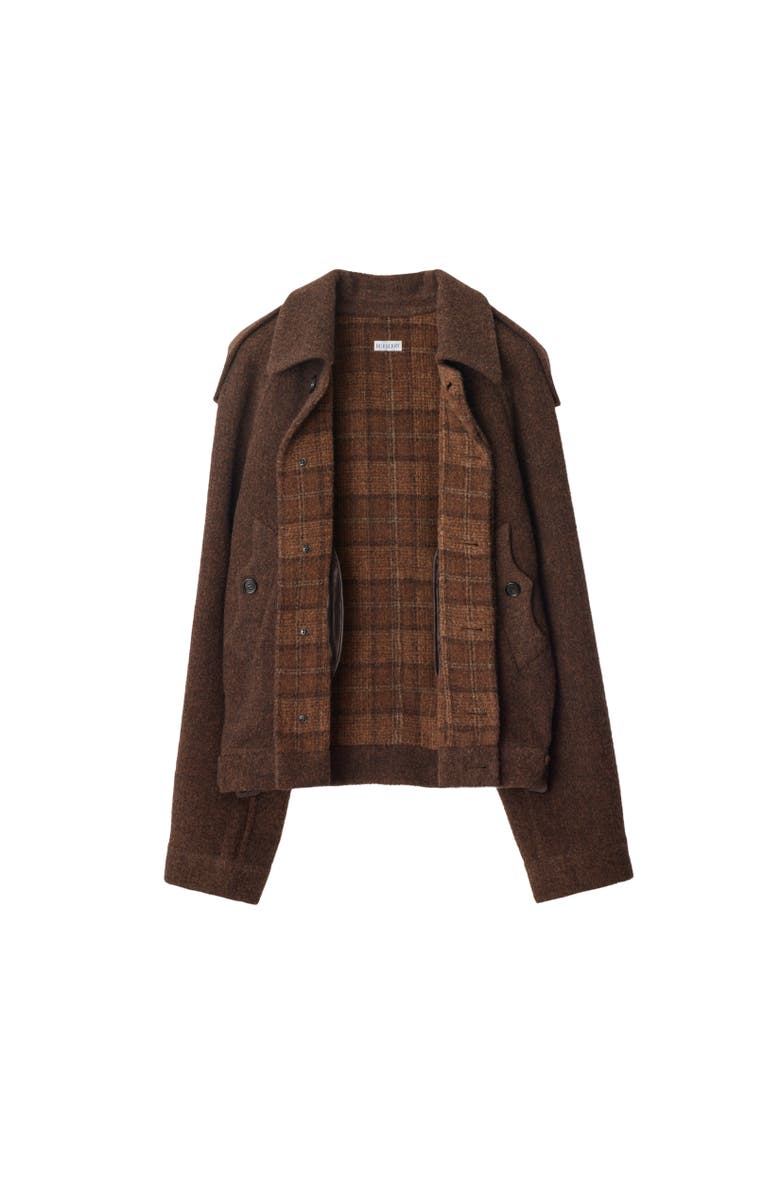 Burberry Detachable Scarf Wool Blend Jacket, Alternate, color, Ginger/Ginger