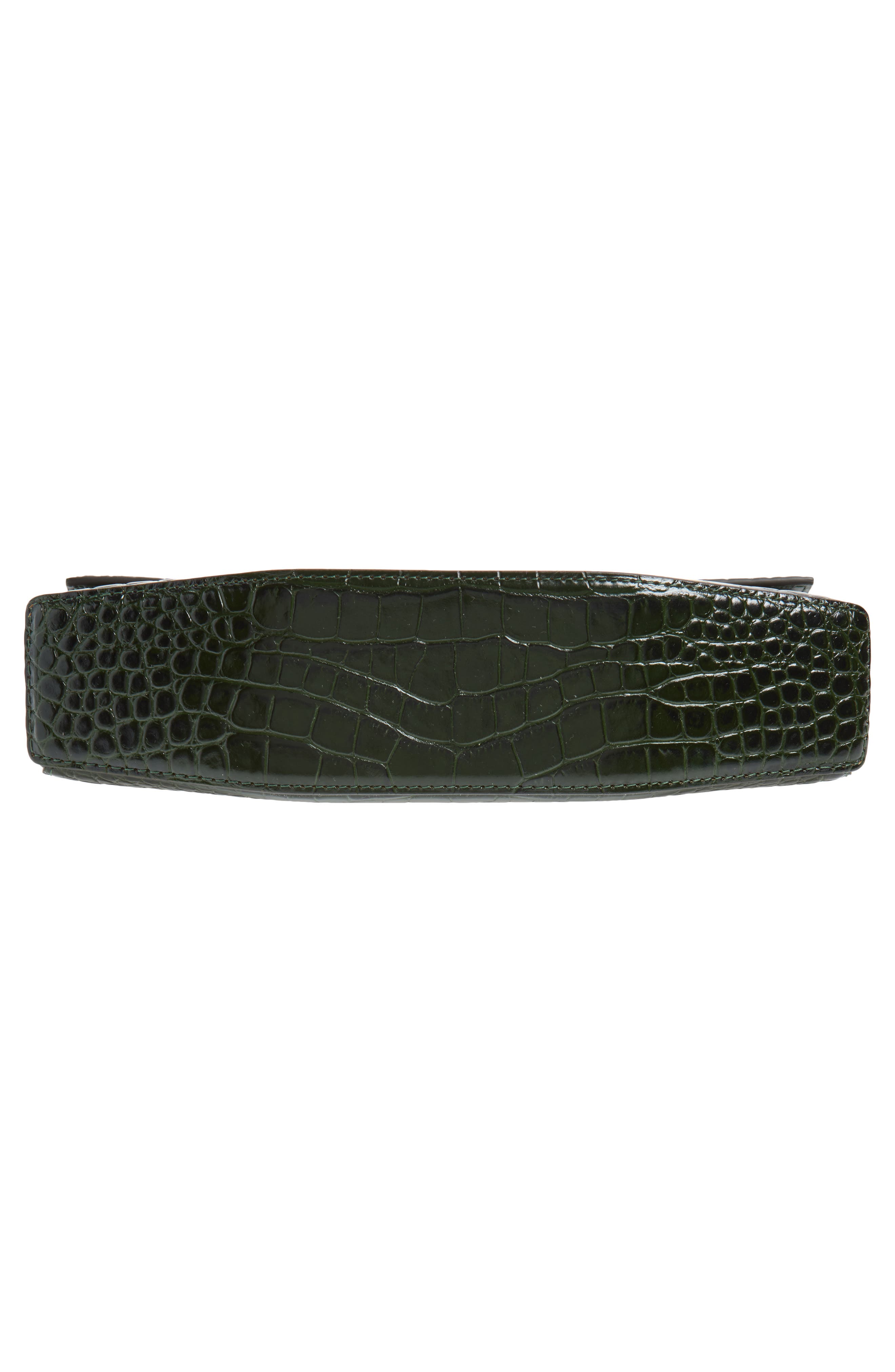 TOTEME Clip Croc Embossed Leather Clutch, Alternate, color, Dark Green