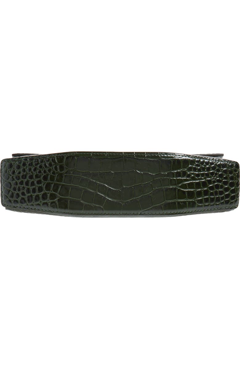 TOTEME Clip Croc Embossed Leather Clutch, Alternate, color, Dark Green