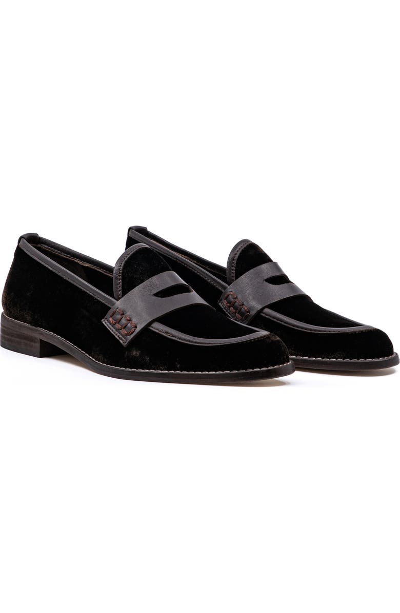 Andrea Gomez Camila Velvet Loafer, Alternate, color, Chocolate