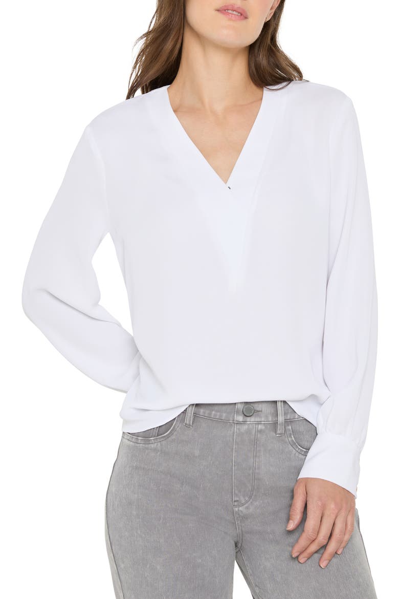Downtown V-Neck Top, Main, color, PAPER WHITE