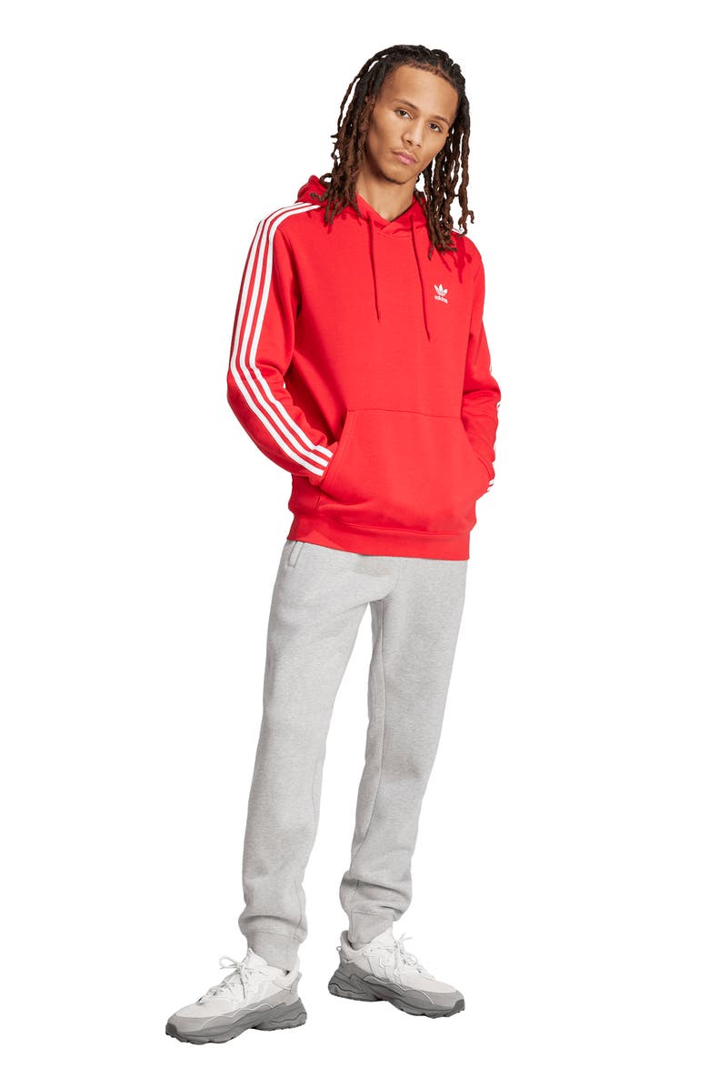 adidas Adicolor 3-Stripes Trefoil Logo Fleece Hoodie, Alternate, color, 