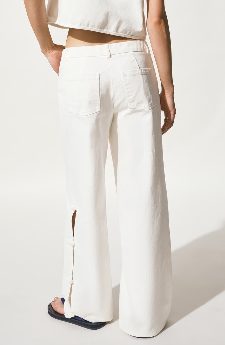 MANGO TEEN Knot Detail Straight Leg Trouser Jeans, Alternate, color, 