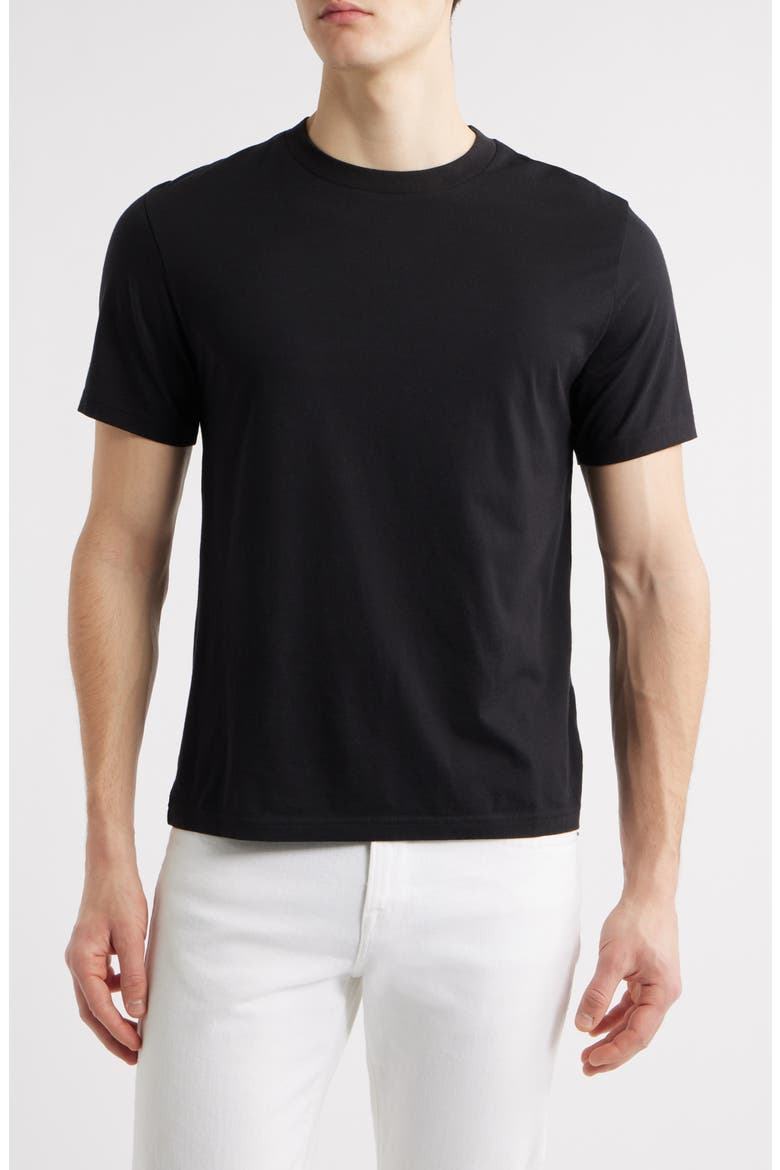 Short Sleeve Light Cotton Tee, Main, color, BLACK