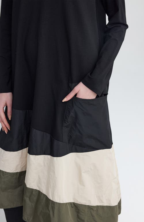 Luukaa Muriel Colorblock Jersey Dress In Black