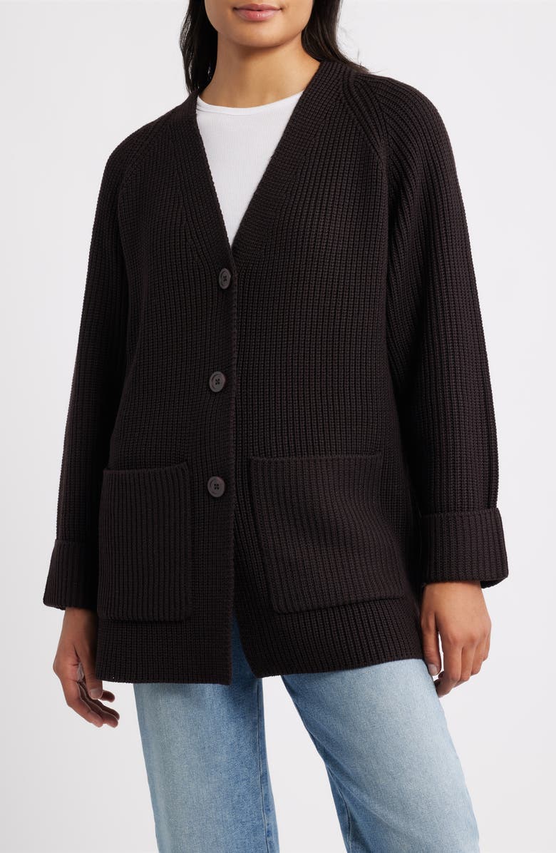 MARGARET O'LEARY Vivienne Merino Wool Scarf Coat, Alternate, color, Chocolate