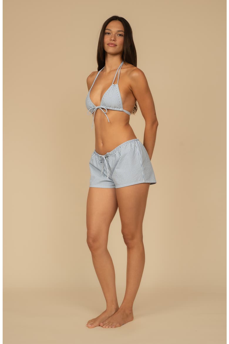 Drawstring Cover-Up Shorts, Alternate, color, CLASSIC BLUE STRIPE
