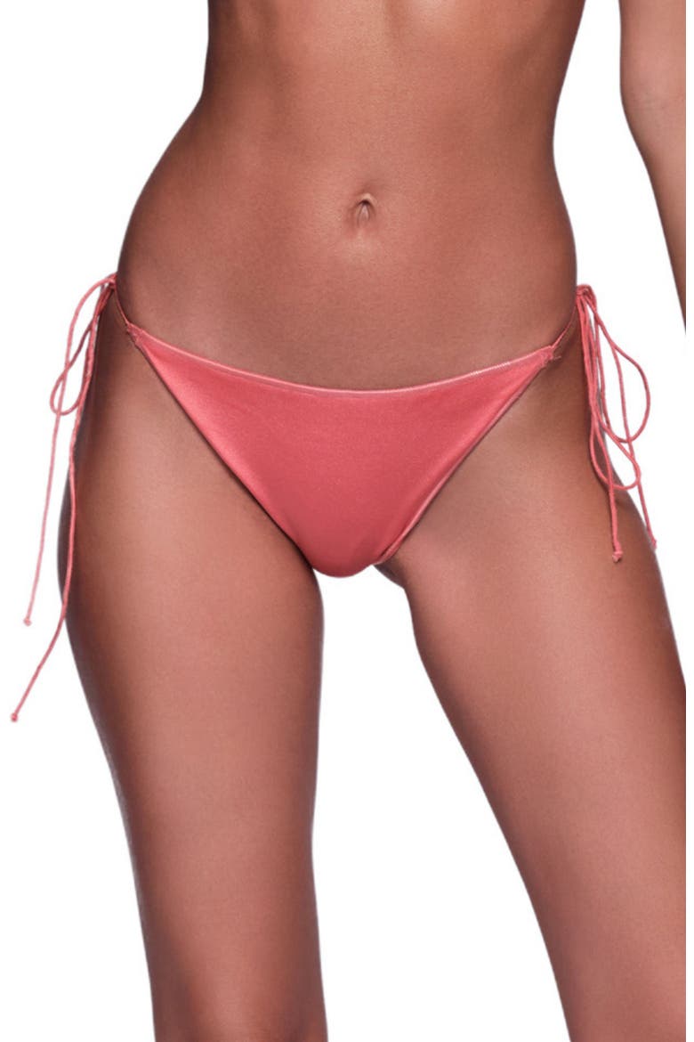 Ciara Adjustable Side Ties Bikini Bottom, Main, color, Salmon