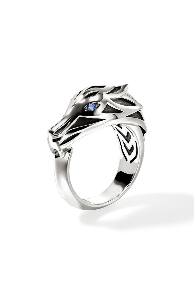 John Hardy Naga Ring, Sterling Silver, Blue Sapphire, Alternate, color, Silver/Blue Saphire