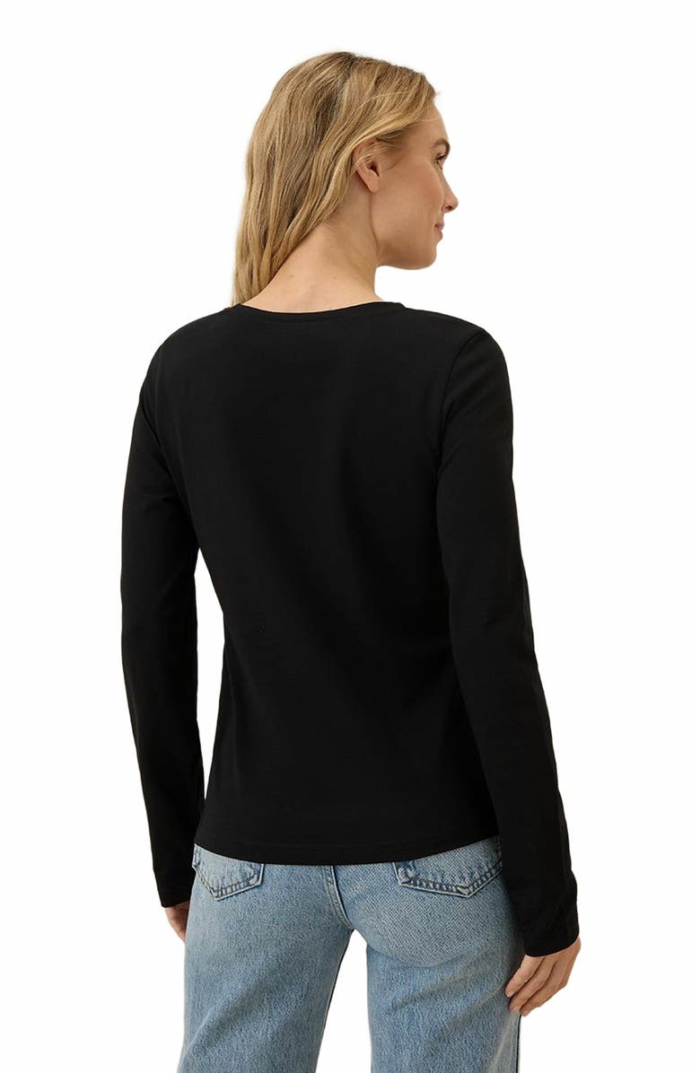 Pact Luxe Stretch Jersey Slim Long Sleeve Tee, Alternate, color, Black