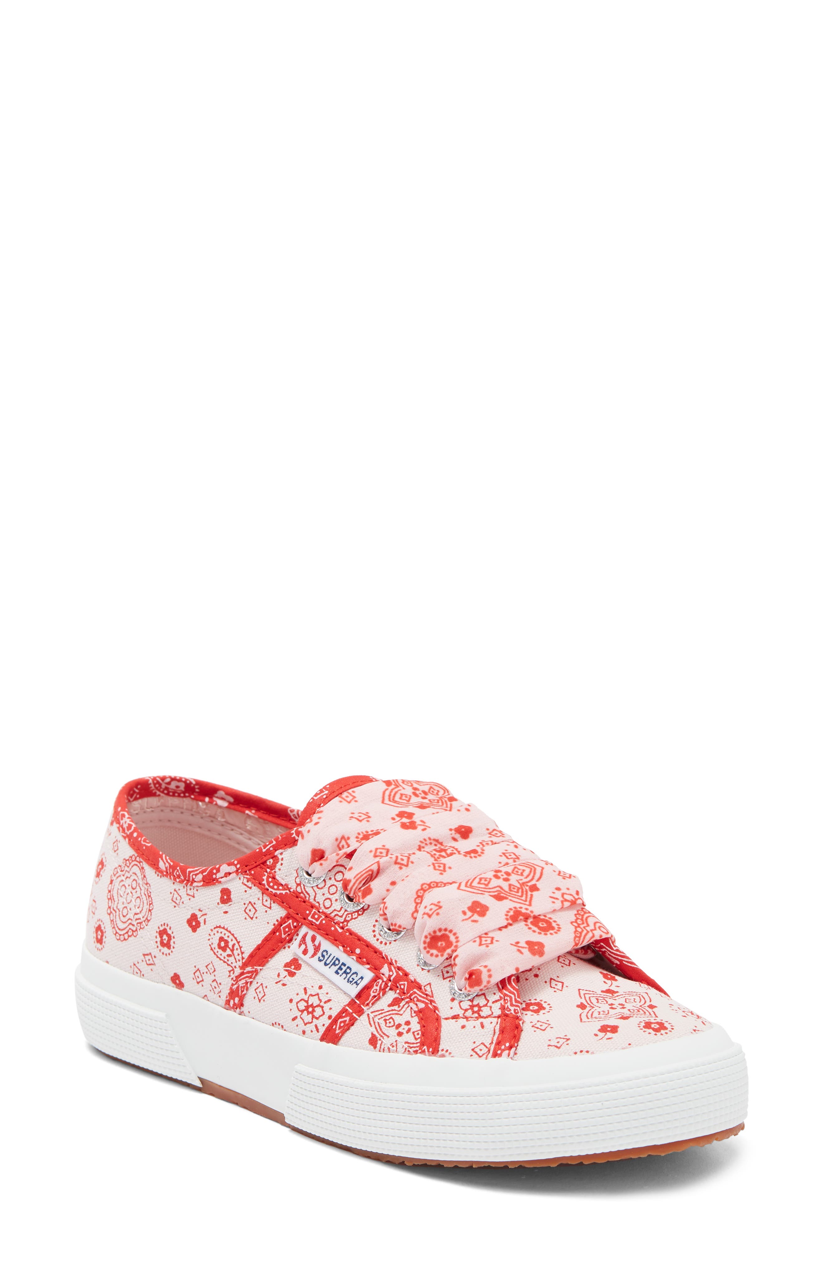 Bandana Paisley Sneaker, Main, color, PINK / RED