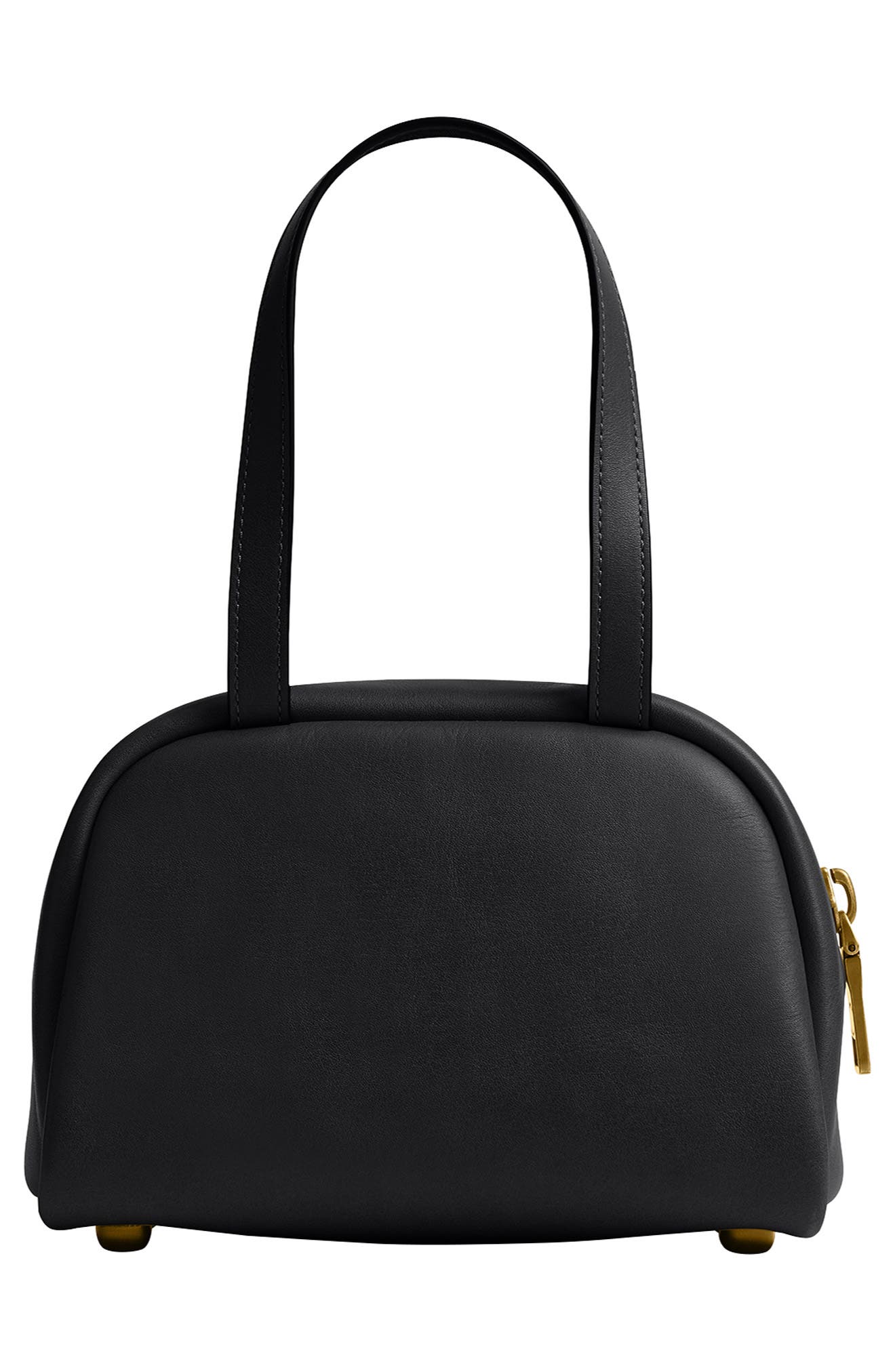 COACH Twin Turnlock Leather Top Handle Bag, Alternate, color, Black