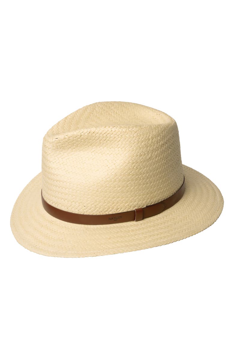 Bailey Azure Sun Water Repellent Woven Fedora, Main, color, Tan